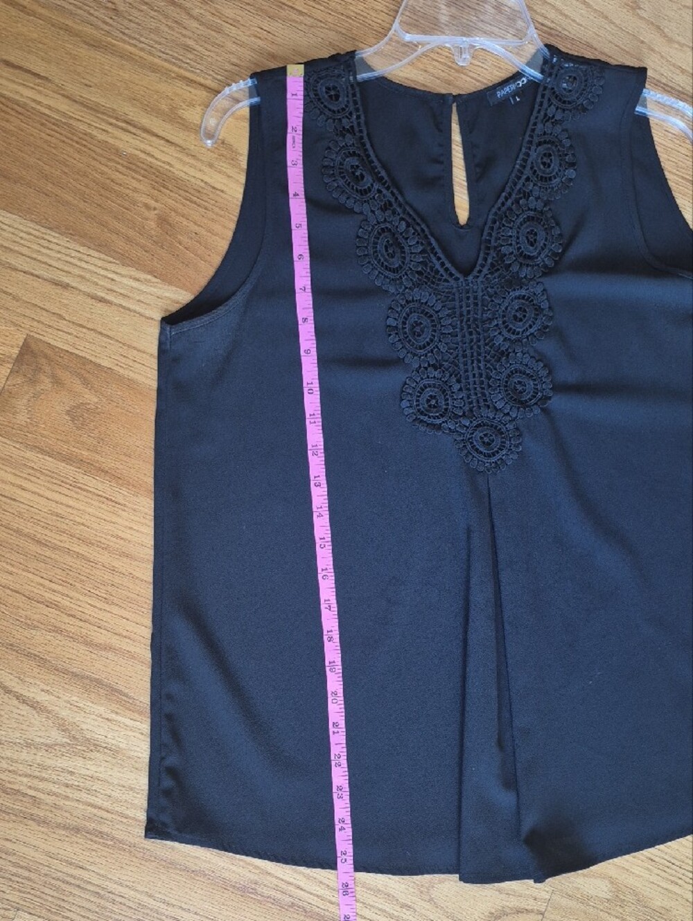 Papermoon Sleeveless Black Crochet-Trim Blouse - L - Picture 8 of 8